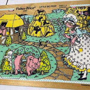 1984 Fisher-Price Little Bo Peep Wooden Collectible Puzzle